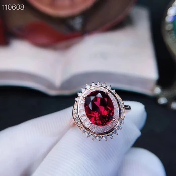 KJJEAXCMY בוטיק תכשיטי כסף 925-משובץ רובי הנשי הטבעי טבעת תמיכה גילוי