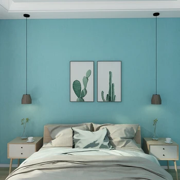 השמיים מודרני כחול כהה הנורדי, ים כחול כחול סדרה מוצק צבע הקיר ניירות לעיצוב הבית הסלון, חדר השינה הלא ארוגים הטפט