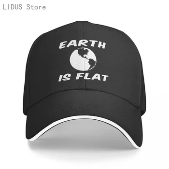 כדור הארץ הוא שטוח מצחיק כובע בייסבול כדור הארץ הוא שטוח רקיע שאול קונספירציה העולם החדש Fe1 הדפסה מזדמנים גברים מותג כובע Snapback