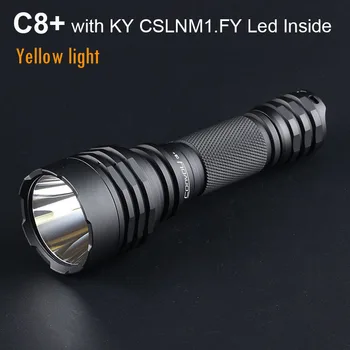 השיירה C8 פלוס עם KY CSLNM1.פ. י כתום-צהוב בהיר Linterna LED Lanterna גבוה חזק פנס טקטי פלאש אור הלפיד