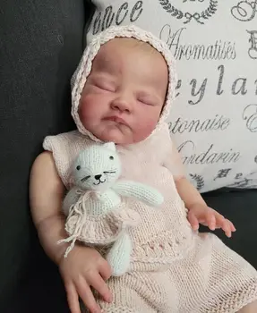 NPK 49cm תינוק שרק נולד מחדש בובה ישנה אוגוסט התינוק היד צבע 3D עור נראים לעין ורידים באיכות גבוהה Collectilbe אמנות הבובה