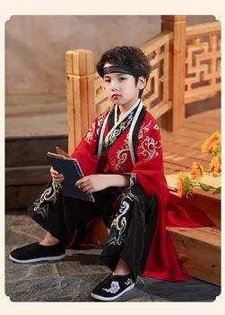 ילדים השנה החדשה בגדים עתיקים Bookboy תלמיד השמלה ילד המסיבה לבצע צילום הגלימה המסורתית תחפושת סינית הספר להתלבש