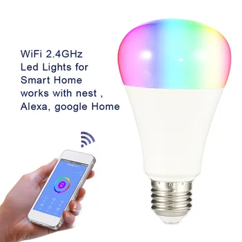 18W E27 B22 E26 חכם WIFI נורת LED שליטה מרחוק טלפון נייד שליטה עמעום RGBCW הנורה עובדת עם אלקסה הבית של Google