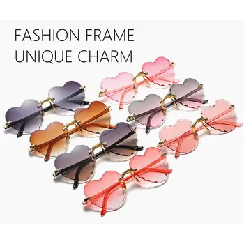 אופנה בצורת לב משקפי שמש שיפוע אוהב את הלב משקפי שמש אופנתיים המפלגה Cosplay Eyewear גוונים UV400 לנשים משקפי שמש