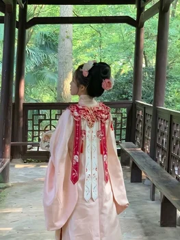 שושלת מינג עומד צווארון תעשייה כבדה פניקס רקום שמלת החתונה של פרפר ענן כתף הסוס הפנים חצאית