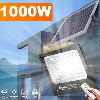 10000LM Hight כוח סולארית LED אור חיצוני השמש זרקורים עם שליטה מרחוק גן רפלקטור led עמיד למים אור הקיר