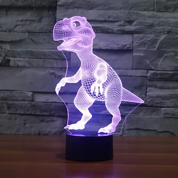 Wasourlf 3D דינוזאור אקריליק גיטרה לילה אור מנורת הטעינה לונה הטוב ביותר חג המולד, מתנת יום הולדת לילדים