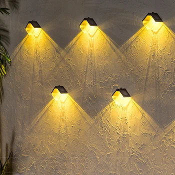 סולארית LED מנורת קיר חיצוני עמיד למים אור חיישן בקרת תלוי אורות השמש חצר גן קישוט צבעוני מנורות
