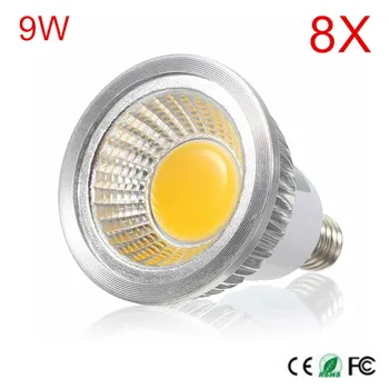 8PCS מתח גבוה E14 הנורה אור תקרת Led ניתן לעמעום אור חם/לבן קר AC85-265V גבוהה זוהר 9W E14 קלח LED אור הזרקורים
