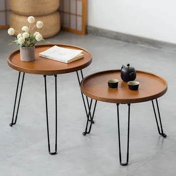 קיפול שולחן קפה קטן, שולחן עגול, שולחן נמוך, ספה, שולחן צד, מרפסת, חצר חיצונית מיני תה השולחן