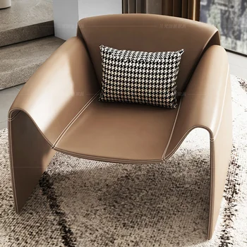 בודדים פינת האוכל מבטא כיסאות חיים בראון ספה כיסא נוח איטלקי Chaises סלון באמצע המאה ריהוט מודרני WXH11XP