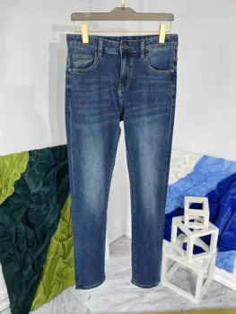 חם אופנה סתיו חורף שיק גברים באיכות גבוהה מותג חדש מעצב רקמה מזדמנים ג 'ינס מכנסי ג' ינס C155