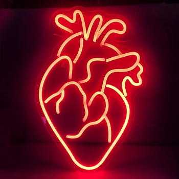 הלב אורות ניאון אדום בצורת לב שלטי ניאון אור Led סימנים קישוטים הביתה תלויים מתנות קיר בעיצוב מנורת USB עבור חדר השינה