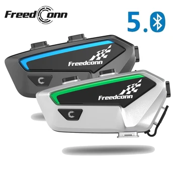 Freedconn FX קסדת אופנוע אינטרקום דיבורית Bluetooth 10 רוכבים יכולים זוג מותגים אחרים הפנימי הדובר Communicator
