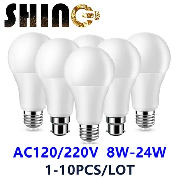 1-10PCS נורת Led מנורות E27 B22 AC120V AC220V אור כוח אמיתי 8W 9W 10W 12W 15W 18W חם, לבן קר, לבן Lampada הבית.