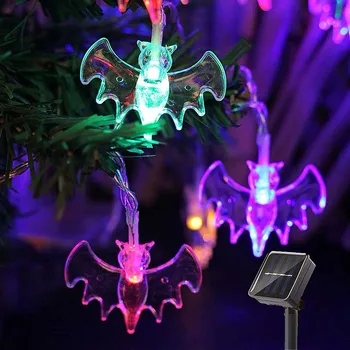 מופעל סולארית LED ליל כל הקדושים עטלפים אורות מחרוזת 20/30/50 נוריות עמיד למים חיצוני של ליל כל הקדושים מסיבת חג המולד גן עיצוב