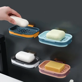 1PCS החלקה מחזיק סבון יניקה חזקה סבון תיבה משולבת לסבון בעל ניקוז תיק רחצה Suppies גבוהה Quailty