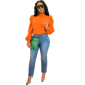 אפריקה בגדי נשים קיץ 2023 חדש הגעה נשים אפריקניות פוליאסטר שרוול ארוך שחור ירוק כחול חולצת טריקו S-2XL