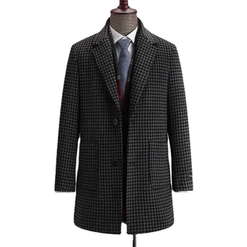 בתוספת גודל 5XL 6XL 7XL החורף עסק של גברים אמצע אורך צמר מעיל בסגנון קלאסי מזדמן צבעוני לעבות מעיל צמר חם זכר מותג