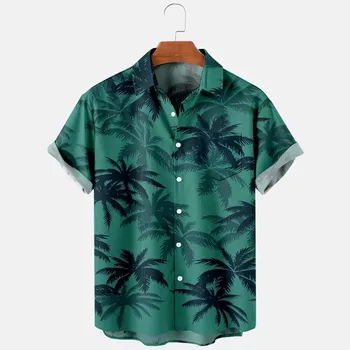 גברים שרוול קצר חולצת הוואי באותו סגנון 3D הדפסה קובני גדול מחופשת הקיץ החולצה