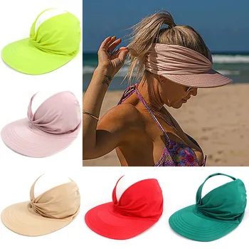 נשים מגן השמש השמש כובע נשים אנטי-אולטרה סגול אלסטי בראש חלול הכובע חיצוני מהיר ייבוש שמש כובע קיץ החוף כובע 2021 חדש