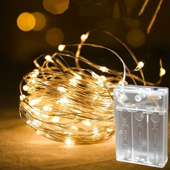 1-10M חוטי נחושת המנורה מסיבת חתונה עיצוב אור LED אור הפיות חג תאורה סוללות AA מופעל על עץ חג המולד המנורה String