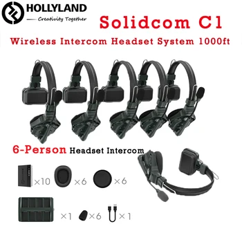 Hollyland Solidcom C1 1 גרור 5 אלחוטית אינטרקום תקשורת הדיבורית מרחוק יחיד האוזן אוזניות מיקרופון 1000ft אנג טווח