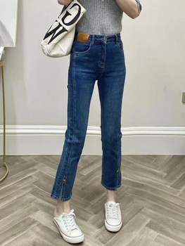 Y2k גדול גודל ג 'ינס נשים קיץ קטן דק מודל 2023 חדשים בגזרה גבוהה שומן מ